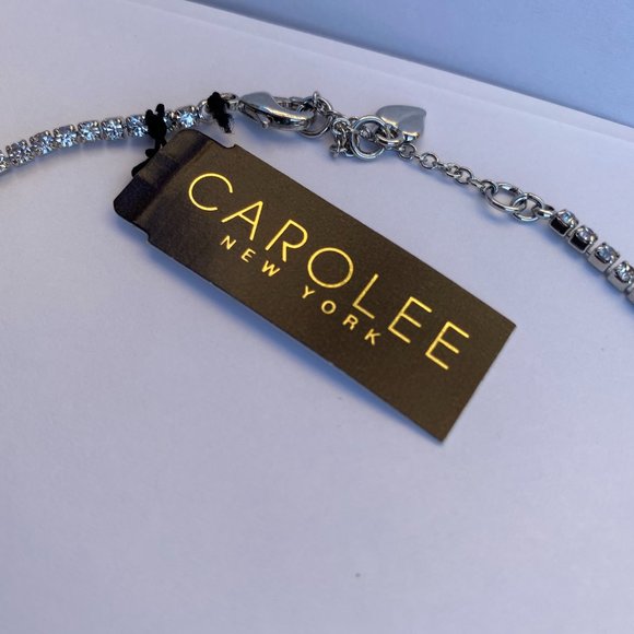 Carolee Silver Encrusted Diamond Stone Necklace - Picture 3 of 5